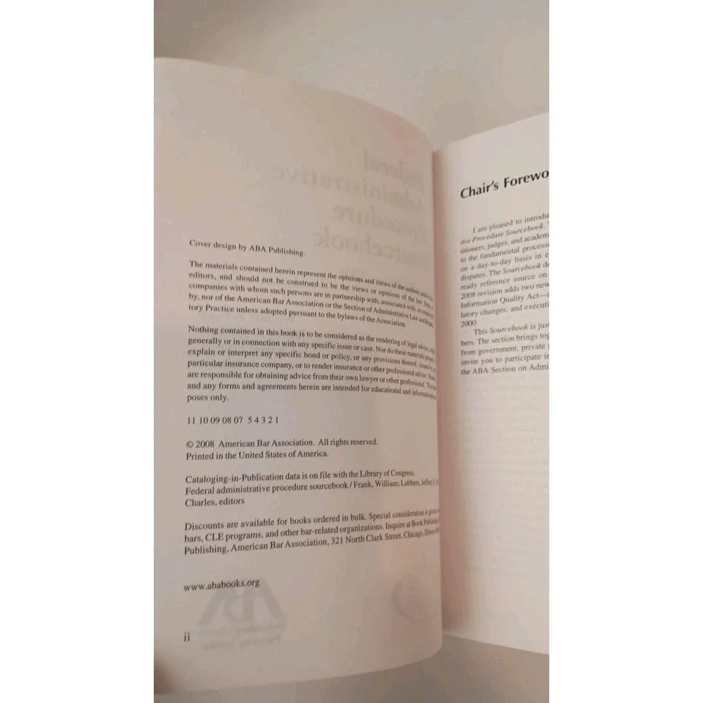 Federal Administrative Procedure Sourcebook 4th Edition By Funk, Lubbers... PB